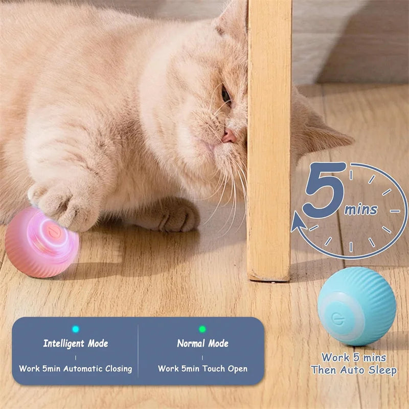 Smart Cat Toys Automatic Rolling Cat Ball Electric Ball Cat Interactive Toy for Cats Training Self-Moving Kitten Toy Accessories