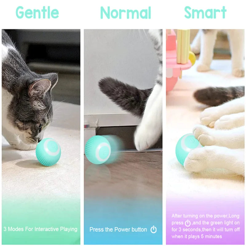 Smart Cat Toys Automatic Rolling Cat Ball Electric Ball Cat Interactive Toy for Cats Training Self-Moving Kitten Toy Accessories